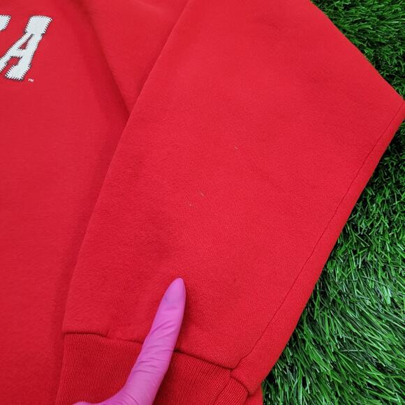 Vintage 90s Nebraska Huskers Sweatshirt 2XL 28x26 Red USA - Picture 6 of 16